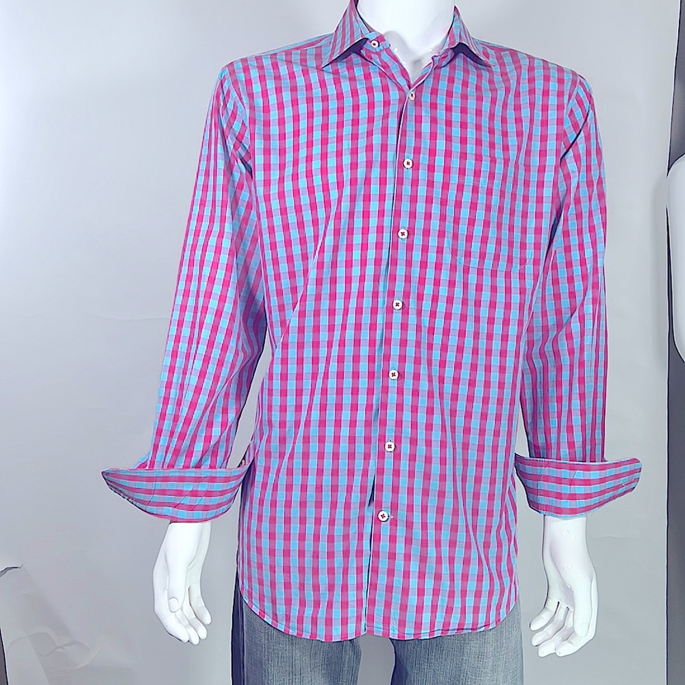 Peter Millar Mens Long Sleeve Button Down Sports Shirt. Size L